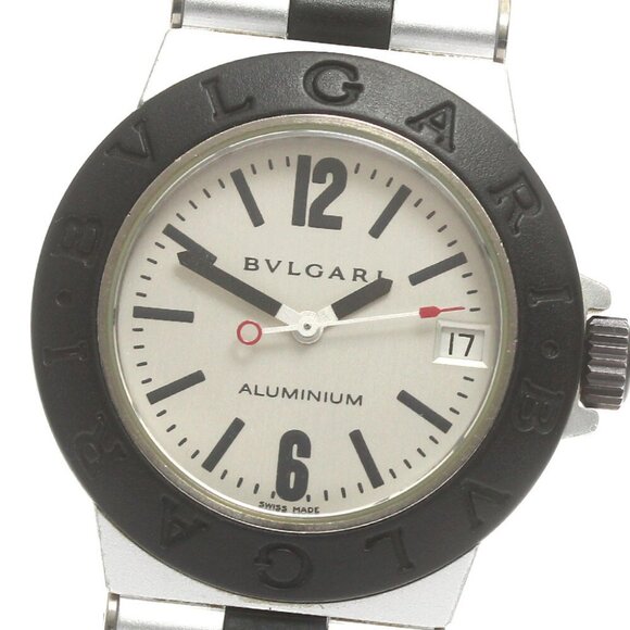 BVLGARI aluminum AL32TA Date Silver Dial Quartz Boy's Watch_883272